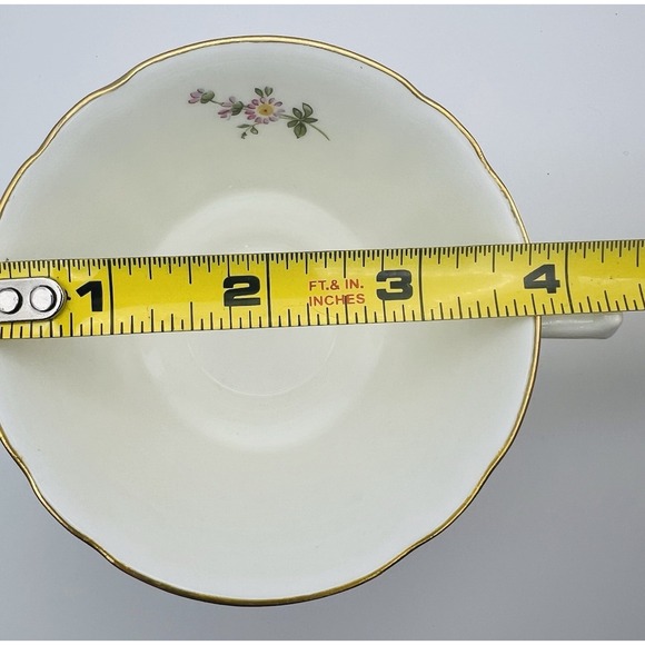 Royal Crown Derby Bone China Teacup Saucer Floral Gold Trim England Vintage - Picture 15 of 16